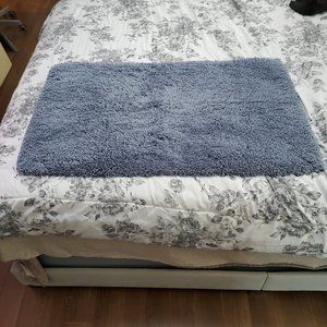 Extra Large Shaggy Plush Blue Bath Mat 24 in x 39 in Ultra Soft Non-Slip Backing